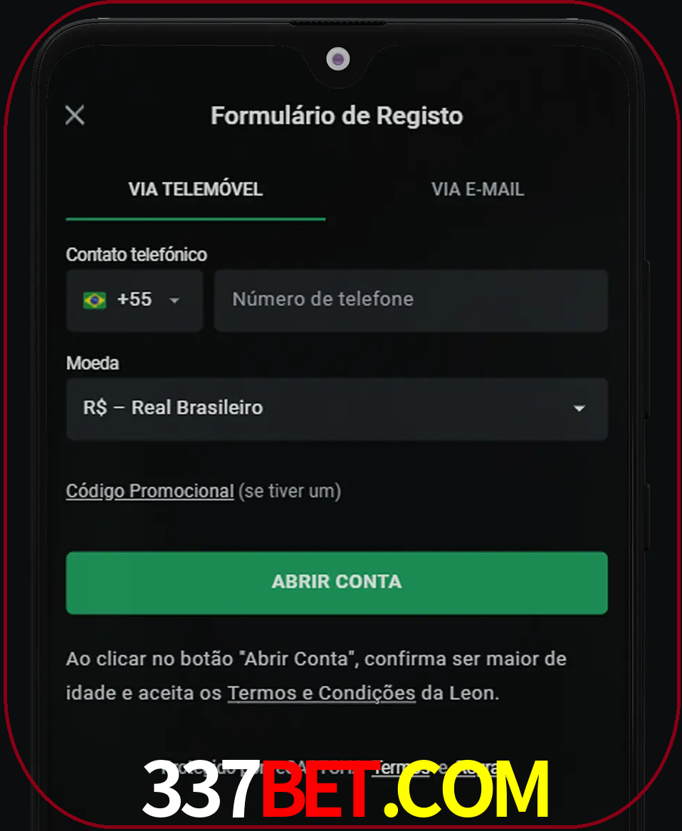 Abra o aplicativo e inicie o processo de registro.